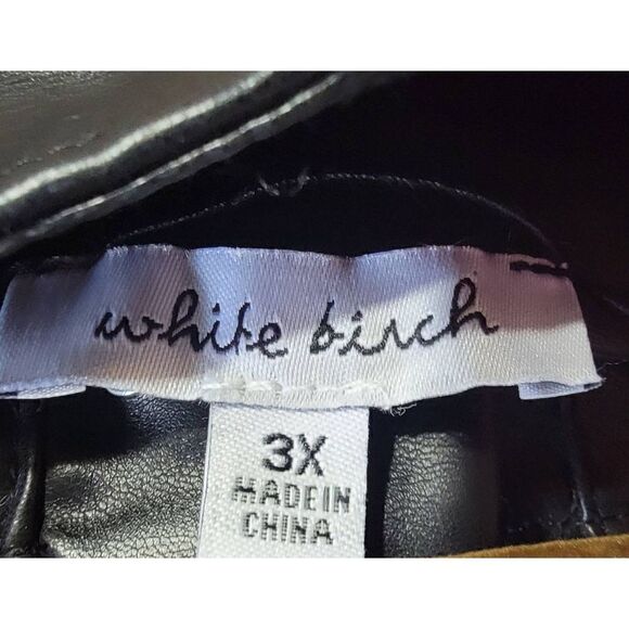 White Birch Faux Leather High Rise Shorts SZ 3XL Paper Bag Tie Waist - Picture 7 of 8